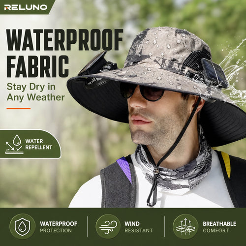 Solarpanel Powered Fan Outdoor Hat