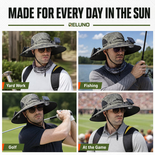 Solarpanel Powered Fan Outdoor Hat