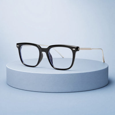 Blue Light Protection Glasses on a blue podium