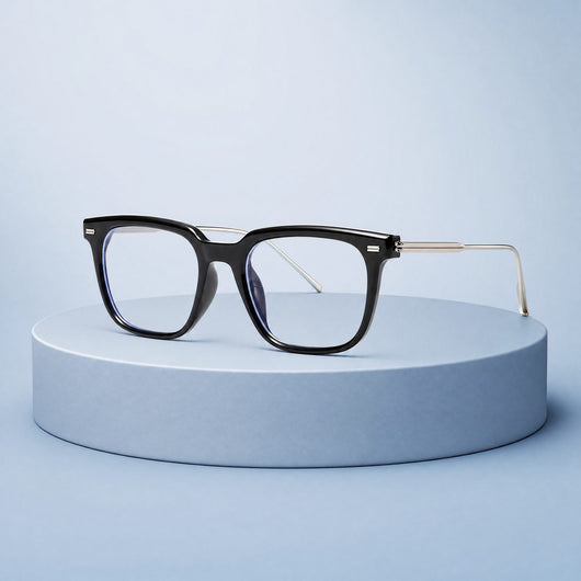 Blue Light Protection Glasses on a blue podium
